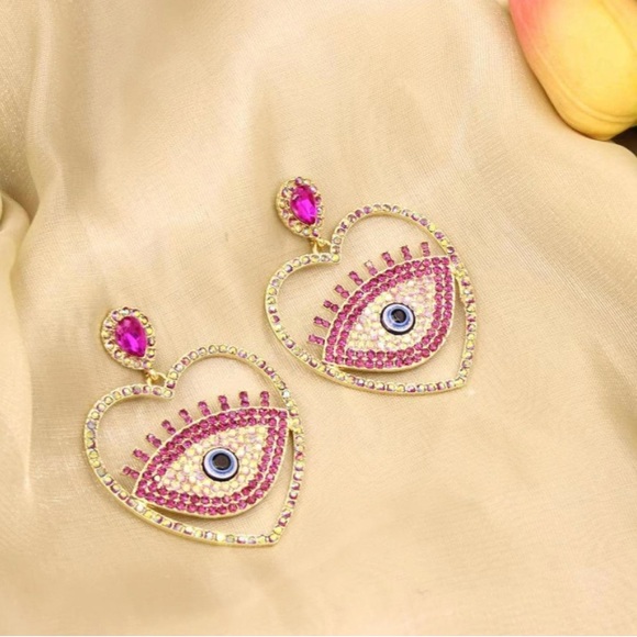 Evil Eye Earrings - Picture 8 of 8